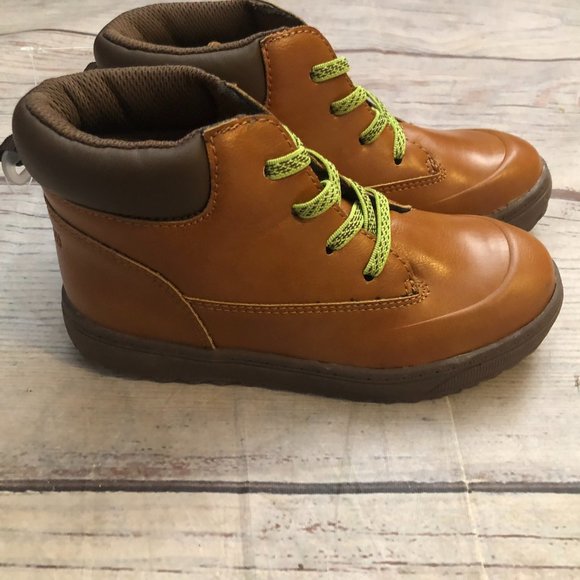 OshKosh B'Gosh Brown Lace Up Boots, Size Little Kid's 12, New with Tags! - Picture 2 of 6